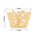 25 - Pack Paper Cupcake Liners Butterfly Lace Pattern Design Gold - Round Muffin Wrapper Cups 3" - Bell Racket Store