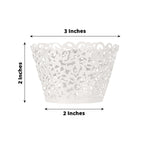 25 - Pack Paper Cupcake Wrappers Lace Laser Cut Design White - Muffin Baking Cup Trays for Events - Bell Racket Store