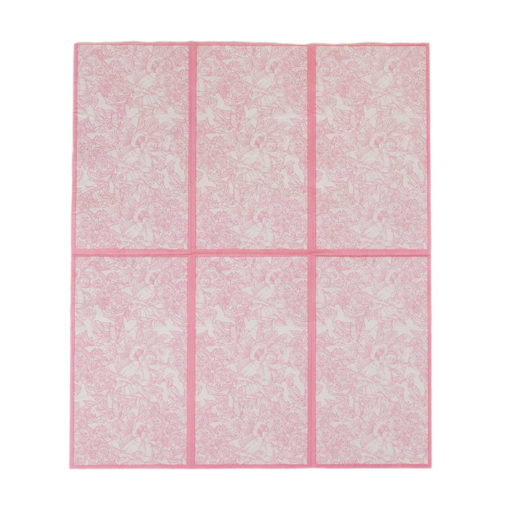 25 - Pack Paper Dinner Napkins Pink with French Toile Pattern 2 Ply - Stylish Disposable Napkins for Events - Bell Racket Store