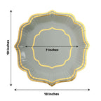 25 - Pack Paper Dinner Plates in Sage Green with Gold Scallop Rim - Disposable 300GSM Party Plates 10" - Bell Racket Store