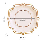 25 - Pack Paper Dinner Plates in White with Gold Scallop Rim - Disposable 300GSM Party Plates for Classy Banquets & Celebrations 10" - Bell Racket Store