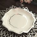 25 - Pack Paper Dinner Plates in White with Silver Scallop Rim - Disposable 300GSM Party Plates 10" - Bell Racket Store
