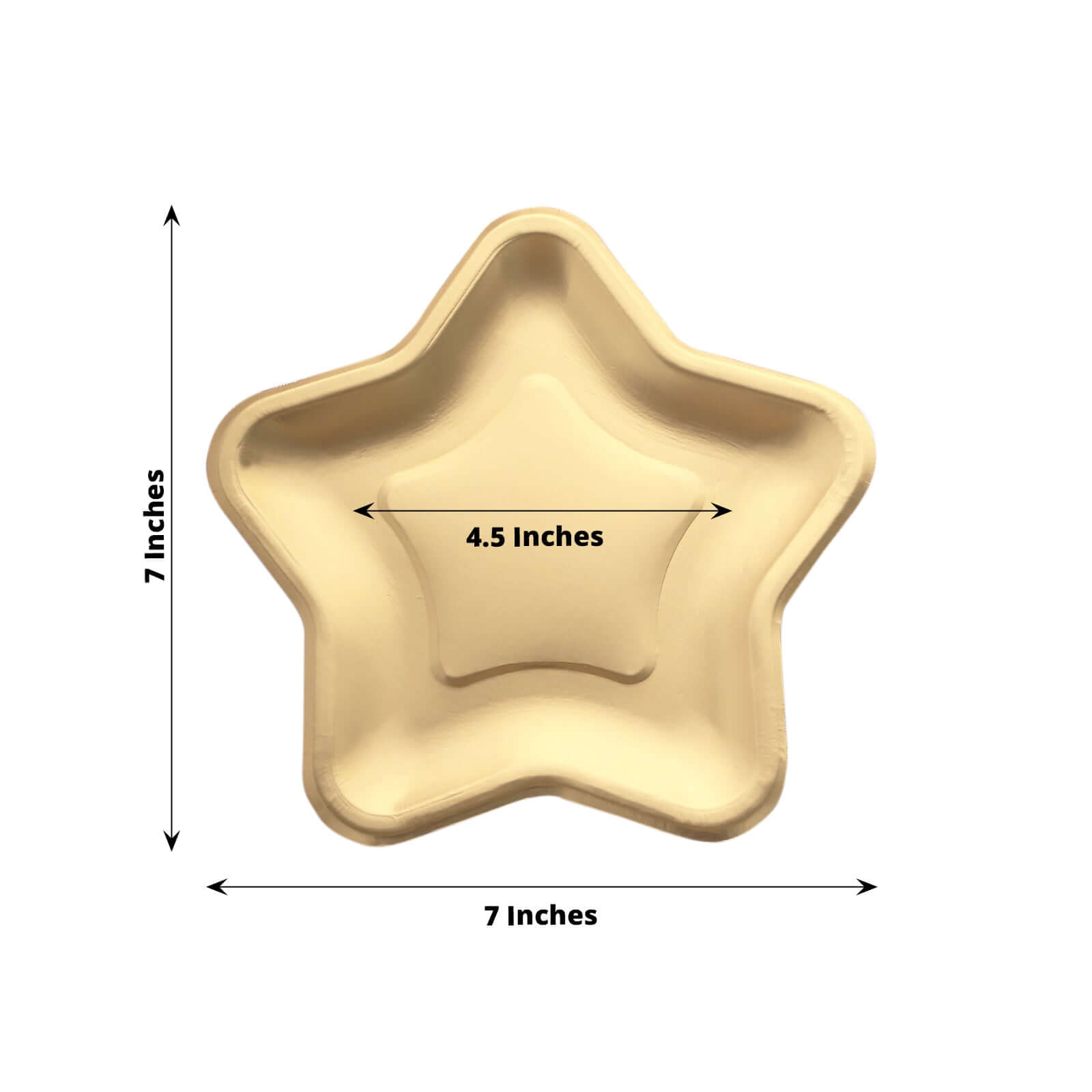 25 - Pack Paper Star Shaped Dessert Plates in Matte Gold - Eco - friendly Disposable 300GSM Salad Appetizer Plates for Festive Occasions 7" - Bell Racket Store