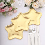 25 - Pack Paper Star Shaped Dessert Plates in Matte Gold - Eco - friendly Disposable 300GSM Salad Appetizer Plates for Festive Occasions 7" - Bell Racket Store