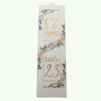 25 - Pack Paper Wedding Table Numbers 1 - 25 White Peony Flower Design - Free Standing Double Sided Table Signs with Glam Gold Foil Numbers 7" - Bell Racket Store