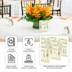25 - Pack Paper Wedding Table Numbers 1 - 25 White/Metallic Gold French Toile Design with Glam Gold Foil Numbers 7" - Bell Racket Store