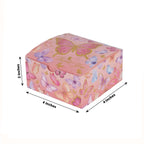 25 Pack Pink Butterfly Themed Candy Gift Boxes with "Thank You" Print, Cardstock Paper Party Favor Boxes - 4"x4"x2" - Bell Racket Store