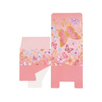 25 Pack Pink Butterfly Themed Candy Gift Boxes with "Thank You" Print, Cardstock Paper Party Favor Boxes - 4"x4"x2" - Bell Racket Store