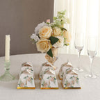 25 Pack Pink Peony Floral Mini Teapot Party Favor Boxes with Gold Edge, Tea Time Gift Boxes - 5"x4" - Bell Racket Store