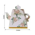25 Pack Pink Peony Floral Mini Teapot Party Favor Boxes with Gold Edge, Tea Time Gift Boxes - 5"x4" - Bell Racket Store