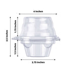 25 - Pack Plastic Cupcake Container Boxes Clear - Single Clamshell - Packaging with Stackable Dome Lid for Events & Bakeries 4" - Bell Racket Store