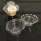 25 - Pack Plastic Cupcake Container Boxes Clear - Single Clamshell - Packaging with Stackable Dome Lid for Events & Bakeries 4" - Bell Racket Store