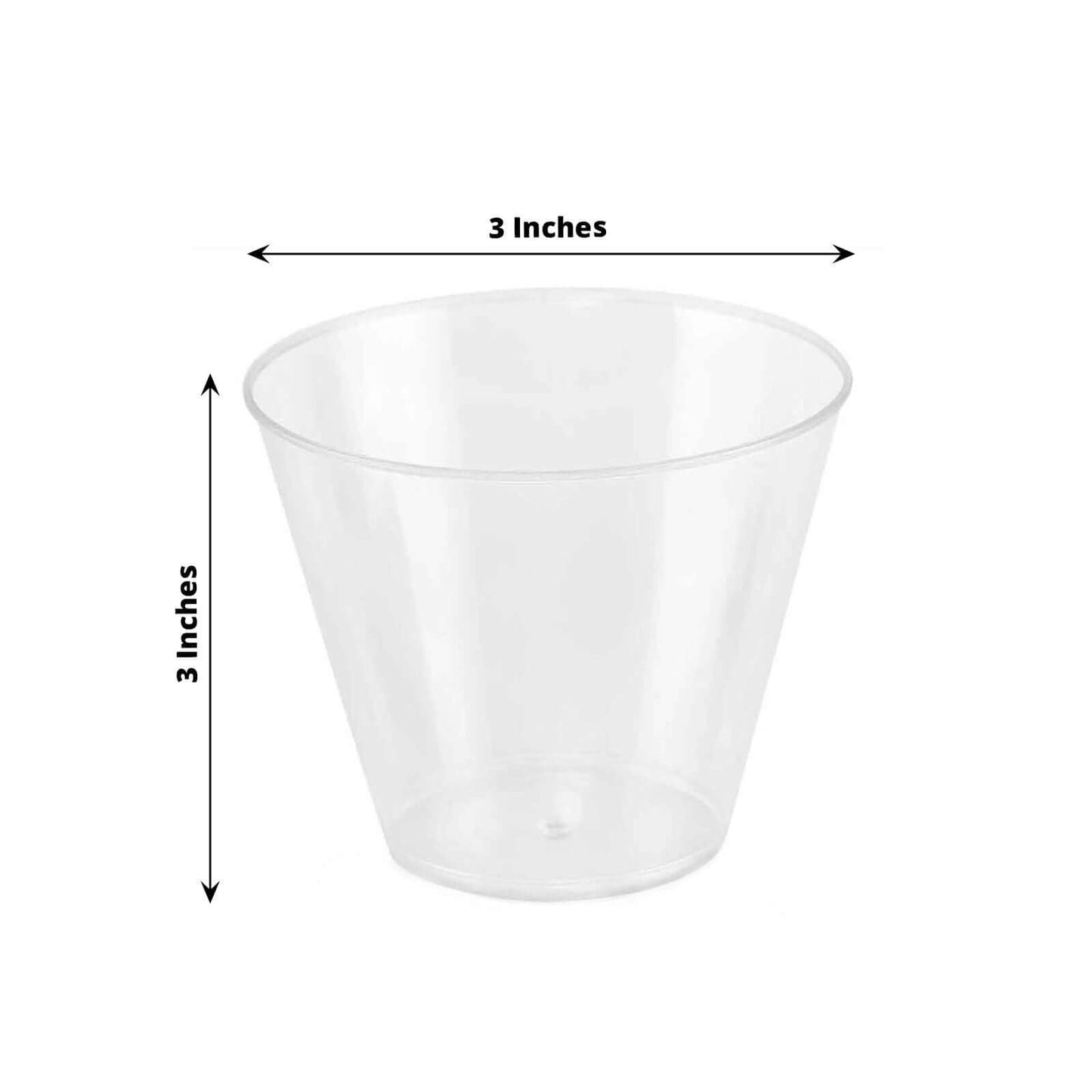 25 - Pack Plastic Party Cups Clear Crystal - Stylish Short Disposable Glasses 9oz - NestOCart