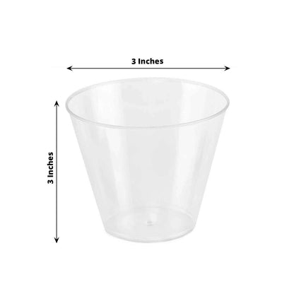 25 - Pack Plastic Party Cups Clear Crystal - Stylish Short Disposable Glasses 9oz - NestOCart