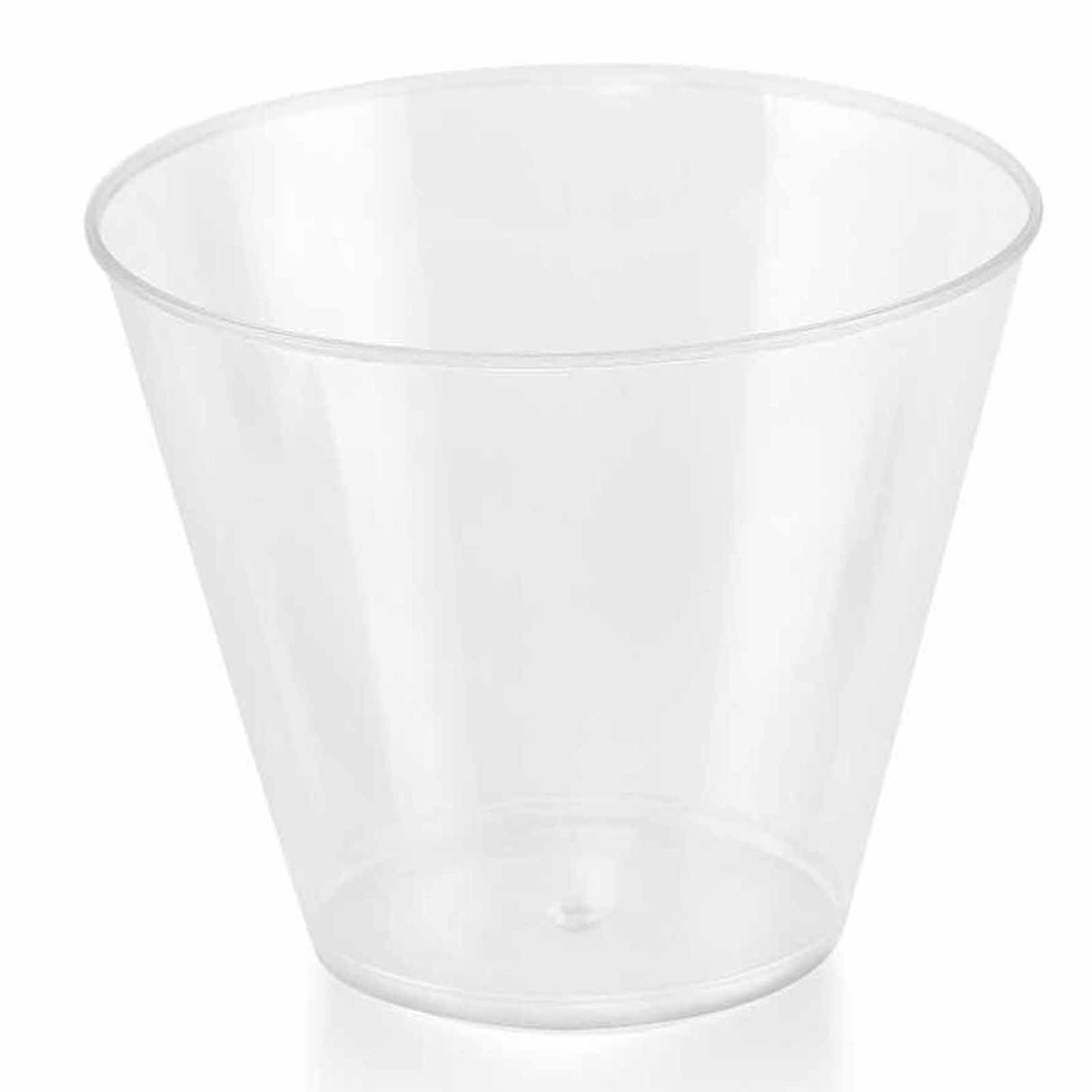 25 - Pack Plastic Party Cups Clear Crystal - Stylish Short Disposable Glasses 9oz - NestOCart