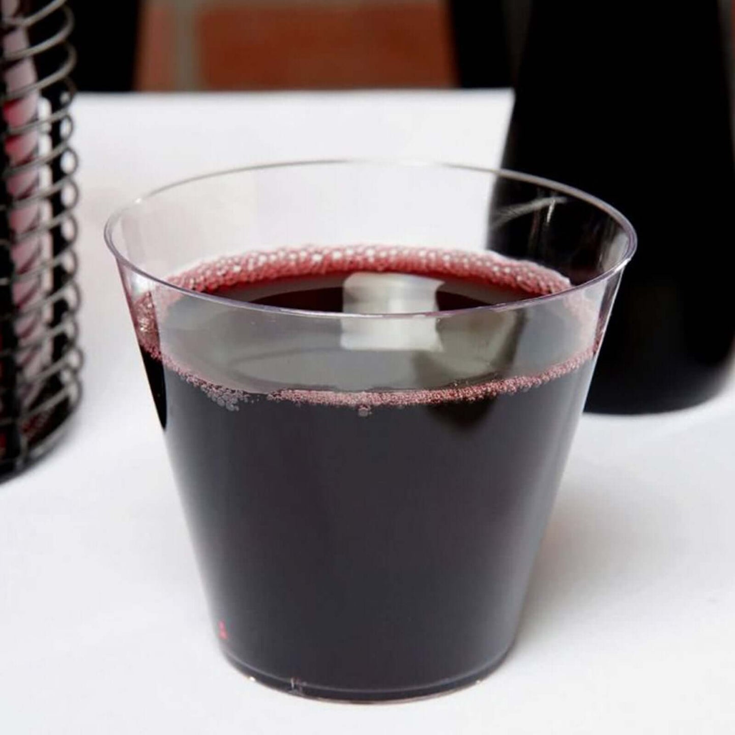 25 - Pack Plastic Party Cups Clear Crystal - Stylish Short Disposable Glasses 9oz - NestOCart