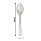 25 - Pack Plastic Spoons Silver Heavy Duty with Fluted Handles - Reliable Disposable Cutlery 7" - Bell Racket Store