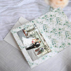 25 - Pack Thank You Cards White Green Eucalyptus Leaves Design with Envelopes - Picture Insert Invitation Cards for Parties & Milestones 3.5"x5.5" - Bell Racket Store