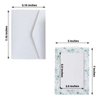 25 - Pack Thank You Cards White Green Eucalyptus Leaves Design with Envelopes - Picture Insert Invitation Cards for Parties & Milestones 3.5"x5.5" - Bell Racket Store