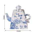 25 Pack White Blue Mini Teapot Party Favor Boxes in French Toile Pattern, Tea Time Gift Boxes - 5"x4" - Bell Racket Store