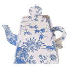 25 Pack White Blue Mini Teapot Party Favor Boxes in French Toile Pattern, Tea Time Gift Boxes - 5"x4" - Bell Racket Store