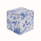 25 Pack White Blue Paper Favor Boxes in French Toile Pattern, Cardstock Party Shower Candy Gift Boxes - 3"x3"x3" - Bell Racket Store