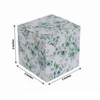 25 Pack White Green Eucalyptus Leaves Print Paper Favor Boxes, Cardstock Party Shower Candy Gift Boxes - 3"x3"x3" - Bell Racket Store