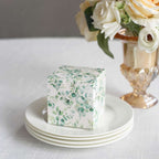 25 Pack White Green Eucalyptus Leaves Print Paper Favor Boxes, Cardstock Party Shower Candy Gift Boxes - 3"x3"x3" - Bell Racket Store