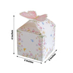 25 Pack White Pink Glitter Butterfly Top Candy Gift Boxes, 3"x4" Spring Floral Party Favor Boxes - Bell Racket Store