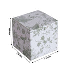 25 Pack White Sage Green Paper Favor Boxes in French Toile Pattern, Cardstock Party Shower Candy Gift Boxes - 3"x3"x3" - Bell Racket Store