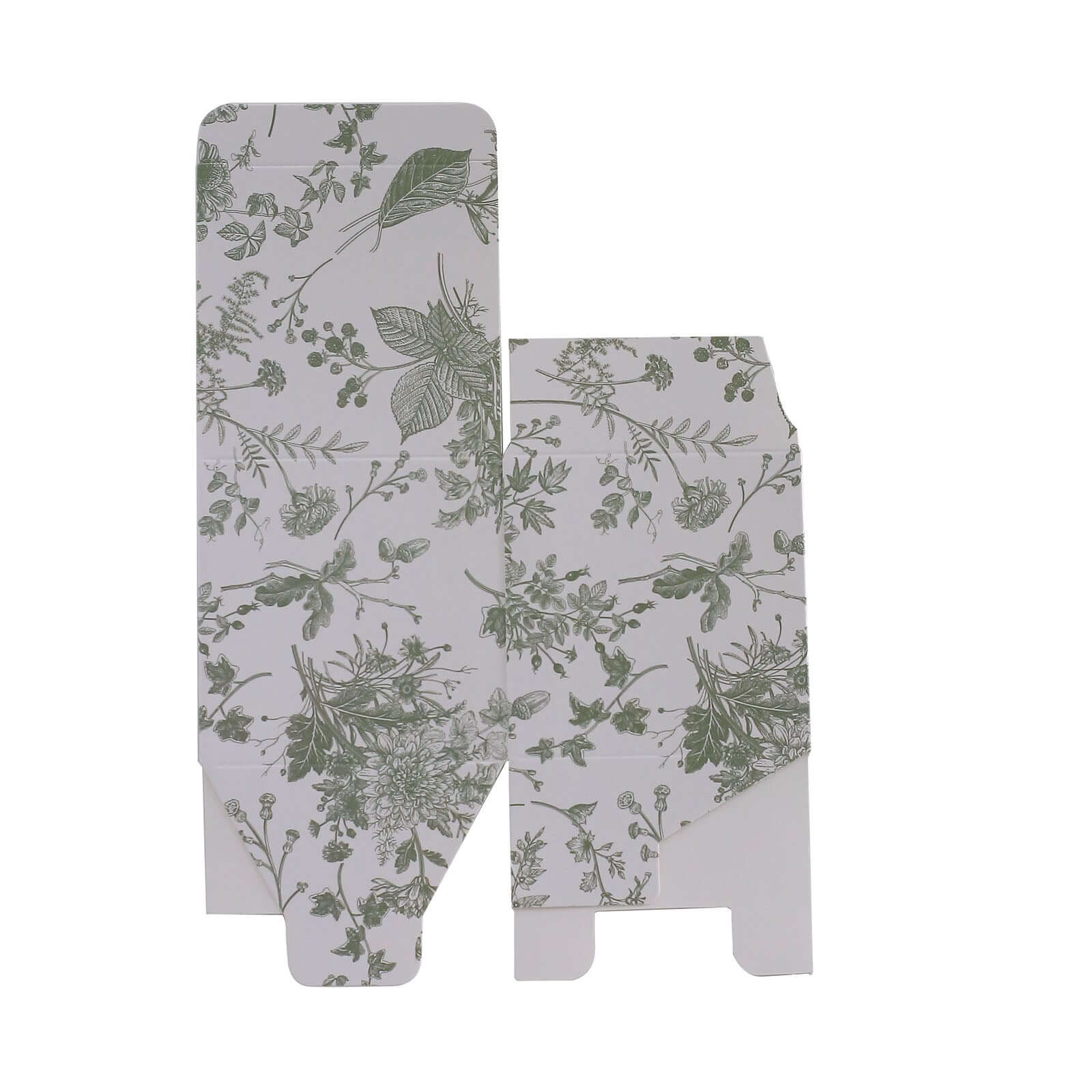 25 Pack White Sage Green Paper Favor Boxes in French Toile Pattern, Cardstock Party Shower Candy Gift Boxes - 3"x3"x3" - Bell Racket Store