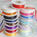 25 Yards 1/8" Light Blue Satin Polka Dot Ribbon - Clearance SALE - Bell Racket Store