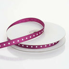25 Yards 3/8" Eggplant Grosgrain Polka Dot Ribbon