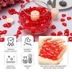 250 Pcs Acrylic Heart Diamond Gems Red Vase Fillers - Romantic Translucent Table Scatters for Valentineâ€™s Day & Events - Bell Racket Store
