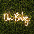 26" Oh Baby Neon Light Sign, LED Reusable Wall DÃ©cor Lights With 5ft Hanging Chain - Bell Racket Store