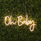 26" Oh Baby Neon Light Sign, LED Reusable Wall DÃ©cor Lights With 5ft Hanging Chain - Bell Racket Store