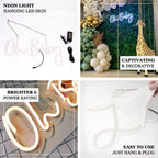 26" Oh Baby Neon Light Sign, LED Reusable Wall DÃ©cor Lights With 5ft Hanging Chain - Bell Racket Store