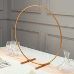 28" Gold Metal Round Hoop Wedding Centerpiece, Self Standing Table Floral Wreath Frame - Bell Racket Store