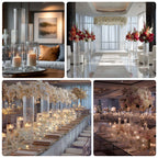 28" Ribbed Cylinder Glass Vases 2 Pack â€“ Extra Tall Decorative Vases for Aisles, Reception Tables & Event Venues - Bell Racket Store