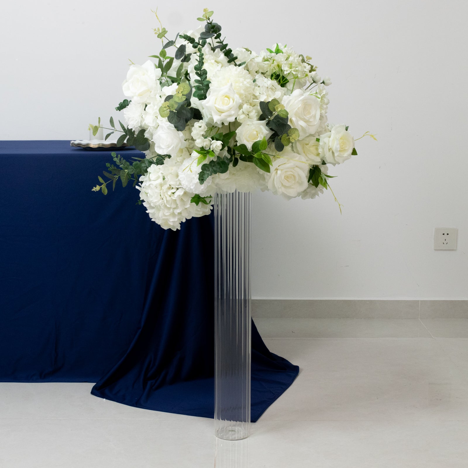 28" Ribbed Cylinder Glass Vases 2 Pack â€“ Extra Tall Decorative Vases for Aisles, Reception Tables & Event Venues - Bell Racket Store