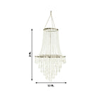 2ft Fountain Crystal Beaded Chandelier â€“ Hanging Pendant Light with Silver Metal Frame & Hook Chain, Elegant Tiered Design - Bell Racket Store