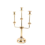3 - Arm Taper Candelabra Candle Holder Stand Gold Metal Wedding Centerpiece - Decorative Display 20" - Bell Racket Store