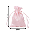 12 Pack 3"x4" Blush Satin Drawstring Wedding Party Favor Bags