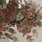 3 Pack 13" Frosted Green Red Artificial Farmhouse Eucalyptus Leaf Stems, Plastic Foliage Plants - Bell Racket Store