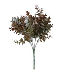 3 Pack 13" Frosted Green Red Artificial Farmhouse Eucalyptus Leaf Stems, Plastic Foliage Plants - Bell Racket Store