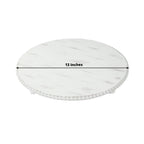 3 - Pack 13" Rustic Wooden Charger Plates â€“ Antique White Beaded Risers for Centerpieces, Cakes - Bell Racket Store