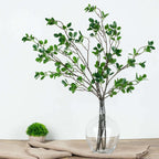 3 Pack 43" Artificial Green Petal Branches Leaf Spray, Faux Leaf Branches