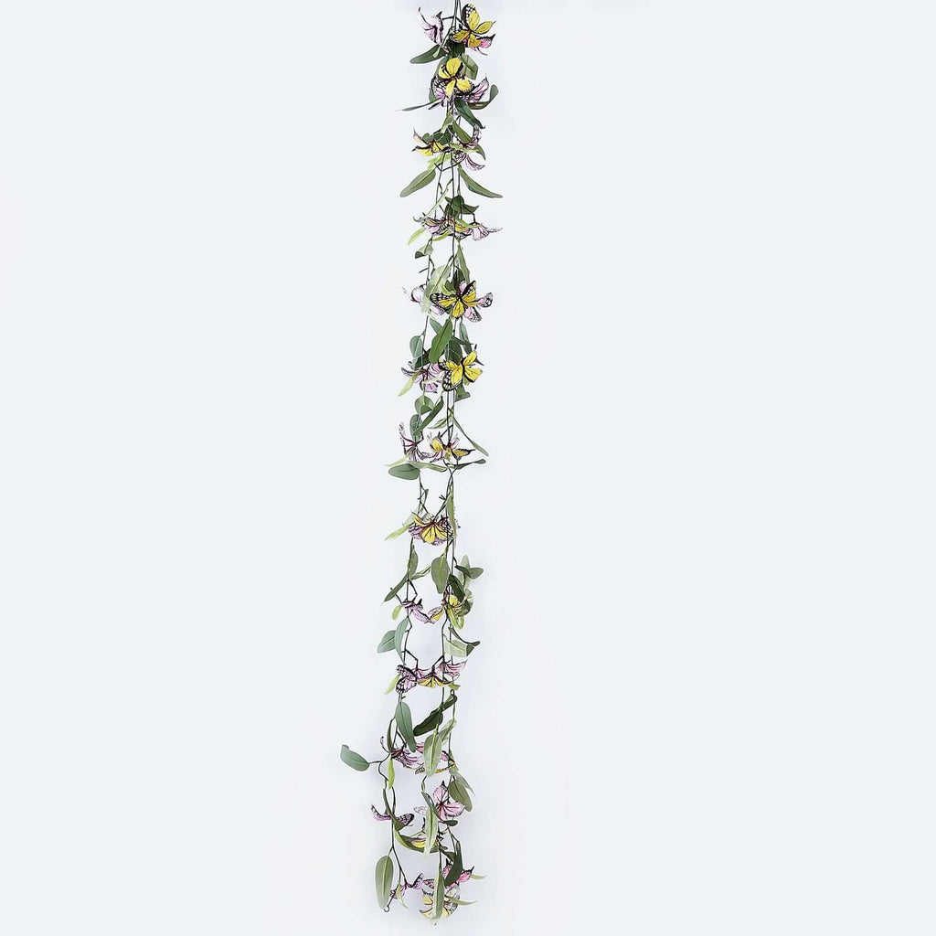 3 Pack Artificial Butterfly Garland Vines with Willow Greenery Leaves, Faux Flowers Garland - 6ft - Bell Racket Store