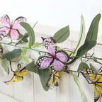 3 Pack Artificial Butterfly Garland Vines with Willow Greenery Leaves, Faux Flowers Garland - 6ft - Bell Racket Store