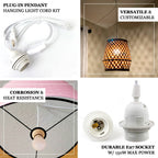 3 Pack E27 Light Socket with 6ft Plug - in Cord, On/Off Switch, 150W Max, US Plug, White â€“ Ideal for Pendant Lights, Workspaces, Kitchen, and Home Lighting - Bell Racket Store